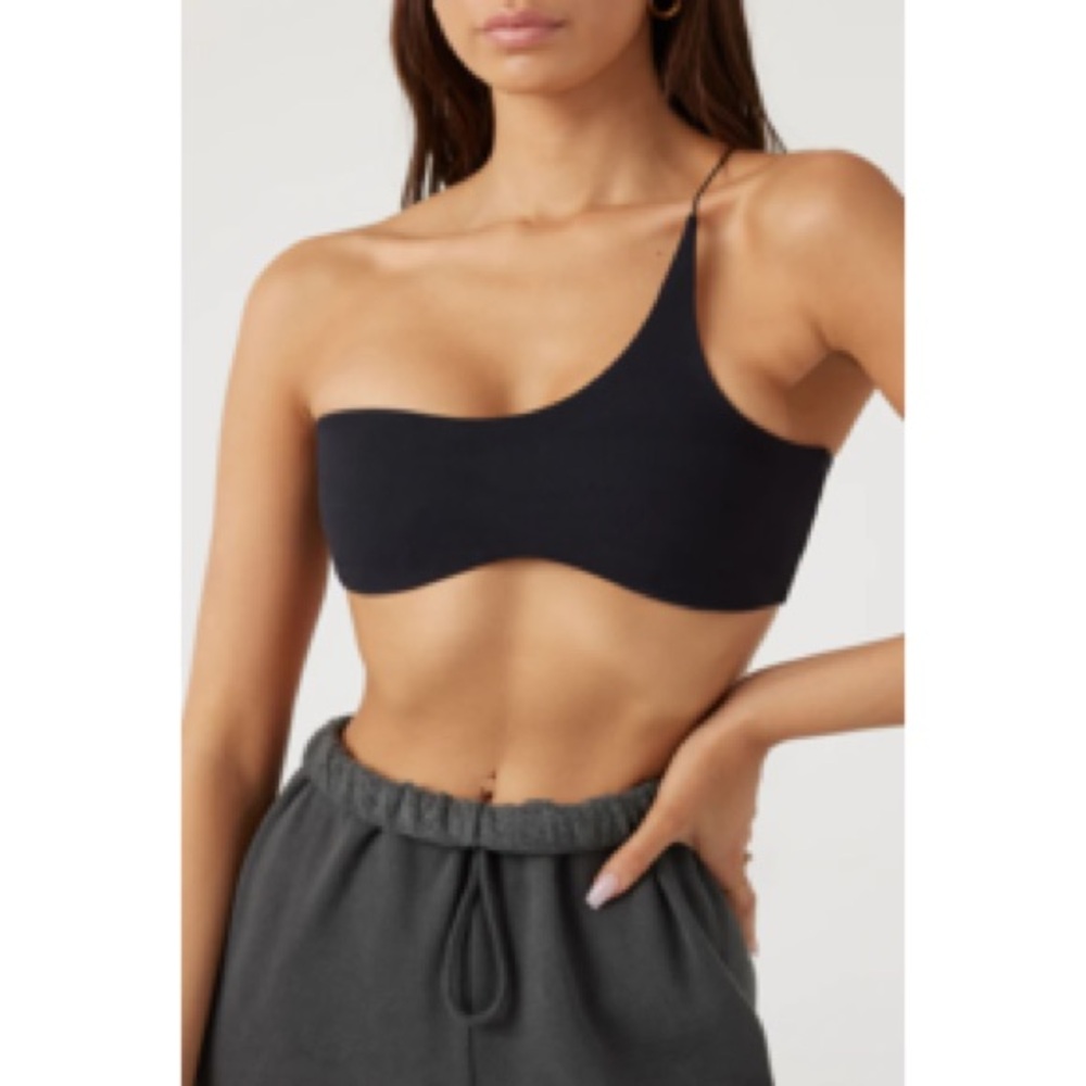 Joah Brown Single Strap Contour Bra Sz S/M Sueded Onyx
